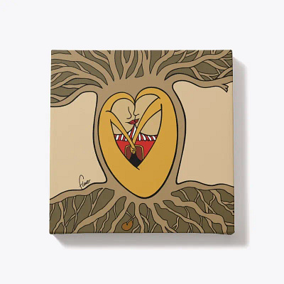 Agape Love. Conceptual Art Gallery Wrapped Canvas - Square agape agape love canvas conceptual art decor gallery wrapped canvas greek word illustration philosophy pingment inks prints square symbolic art