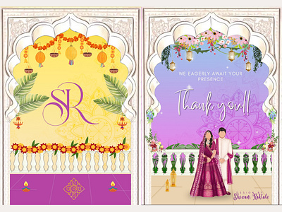 A vibrant digital invitation for an Indian wedding. animation canva graphic design invitation motion graphics wedding