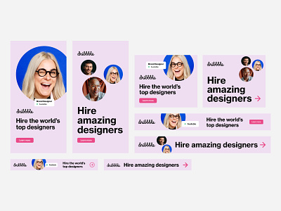 Display ads for Dribbble Recruiting ad design ad layouts ads banner ads display ads google display hiring hr recruiting