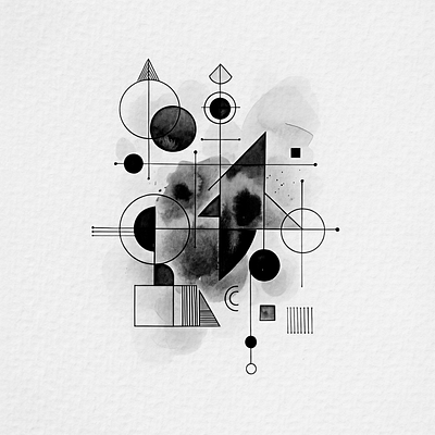 Geometric Echoes III abstract abstract art art artwork geometric geometric design geometric pattern watercolor watercolor illustration watercolor painting