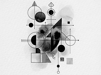 Geometric Echoes III abstract abstract art art artwork geometric geometric design geometric pattern watercolor watercolor illustration watercolor painting