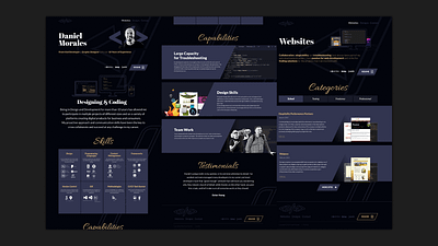 Portfolio Web Design adobe illustrator dark theme design desktop and mobile design developer site development graphic design portfolio design react js responsive design web web design web development