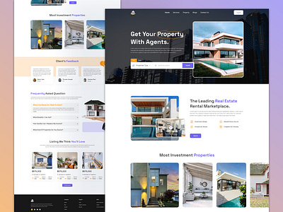 Real Estate Landing Page agency apartment architecture brokerage builder corporate developer dream home estate flat floor plan home house landing page lead gen project real estate real estate agent ui