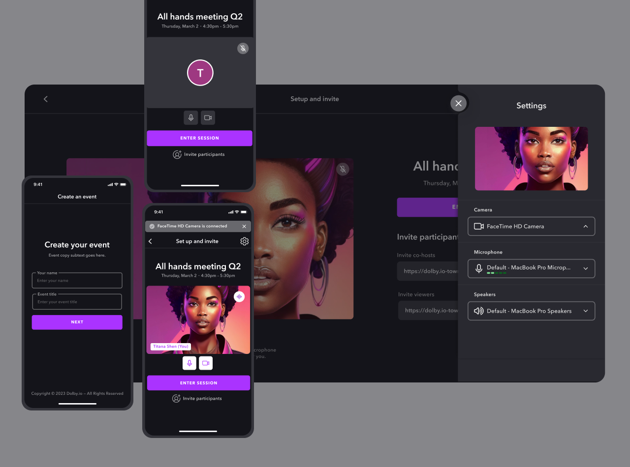 Dolby – Live Events App adobe generative ai ai imagery app app design application platform design design direction generative ai live events app live streaming mobile app product design streaming uiux visual design web app