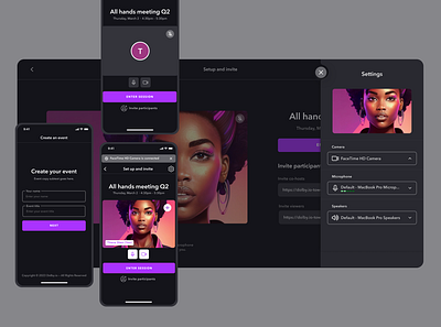 Dolby – Live Events App adobe generative ai ai imagery app app design application platform design design direction generative ai live events app live streaming mobile app product design streaming uiux visual design web app