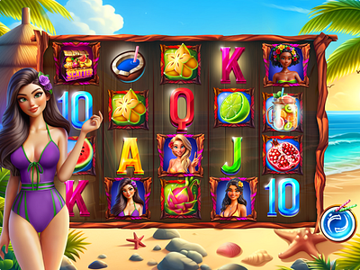 Tropical Bonanza 2d art animation bonanza casino casino game character design fruits gambling graphic design hawaii i gaming illustrations island slot elements slot game tropical game tropical slot ui ui ux game