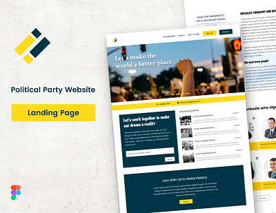 Political party website landing page template design engaging political website ux figma landing page landing page ui political party website design political website ui template ui ui design uiux ux website design