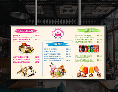 TV Screen Digital Screen Menu Design restaurant menu design templates