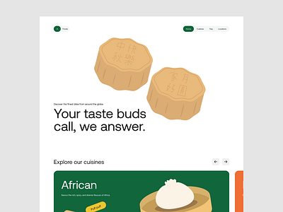 Food Website Landing Page africancuisine americancuisine asian cleandesign cuisin designinspiration fastfood figma food fooddesign globalflavors landingpage mexicanfood minimaldesign responsivedesign snacks ui ux webdesign