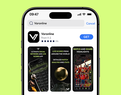 Varonline - App Store Screenshots app app design app store football ios match match score mobile app screenshot soccer soccer score ui uiux