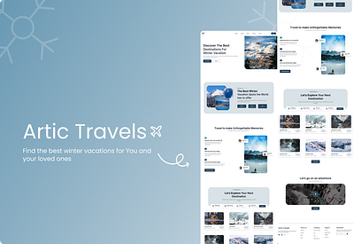 Artic Travels (travel website) landing page travel website ui