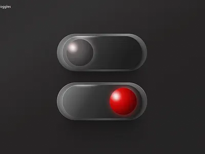Premium Toggles 3d dark gradient silver toggle toggles ui component vector