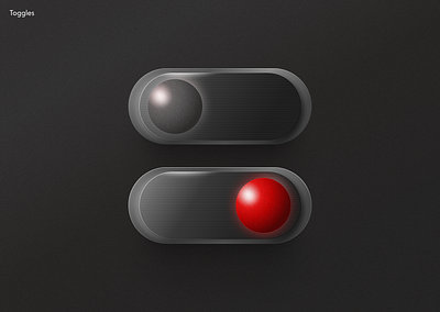 Premium Toggles 3d dark gradient silver toggle toggles ui component vector