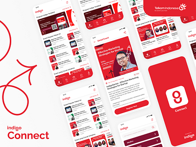 IndigoConnect - a Community Platform by Indigo Telkom event app mobile design register event startup app ui