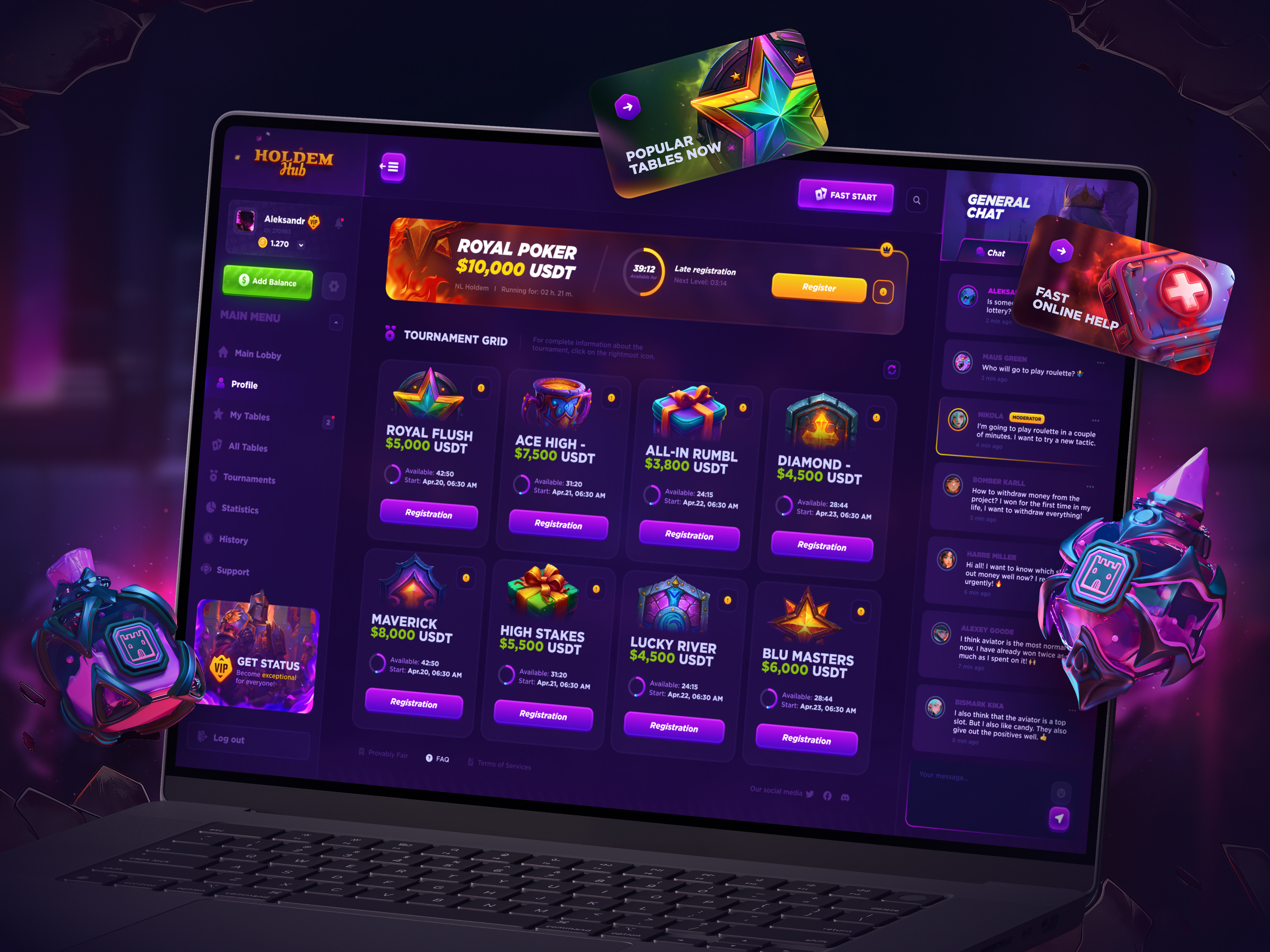 Example of Online Poker (Desktop + Mobile)