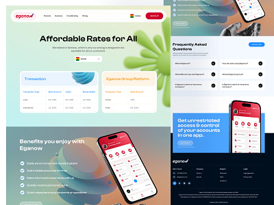 Eganow - Mobile Banking App Pricing Page / Landing Page atm bank banking design fintech fintech app fintech website jabel landing page mobile bank mobile banking modern ui pricing pricing page ui website website design