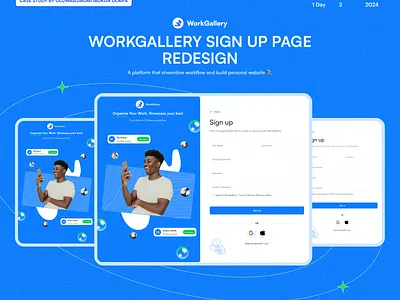 WorkGallery Sign up page roast case study saas saas website sign up sign up form web design web ui website website design website roast