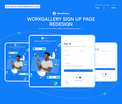 WorkGallery Sign up page roast case study saas saas website sign up sign up form web design web ui website website design website roast