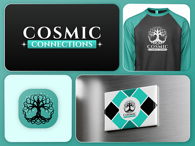 Cosmic Connections - Logo Brand Identity branding business logo celestial client corporate logo design designer freelance graphic design hourly illustration logo logodesign minimalist modern logo mystical logo remote tree of life universe inspired visual identity