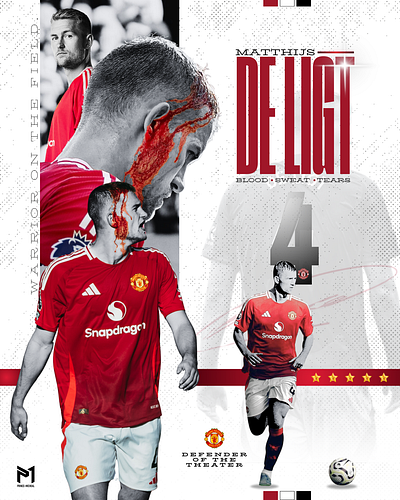 Matthijs De ligt graphic design manchester united sportdesign