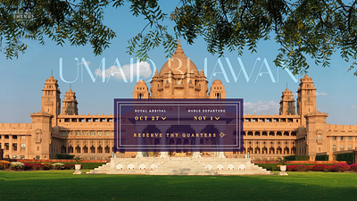 Luxury Palace Hotel Exquisitely Crafted Landing Experience 3d animation architecture branding classic homepage hotel indian palace jodhpur landing page logo luxury hotel motion graphics palace parallax scroll royal theme taj hotel ui ux vintage