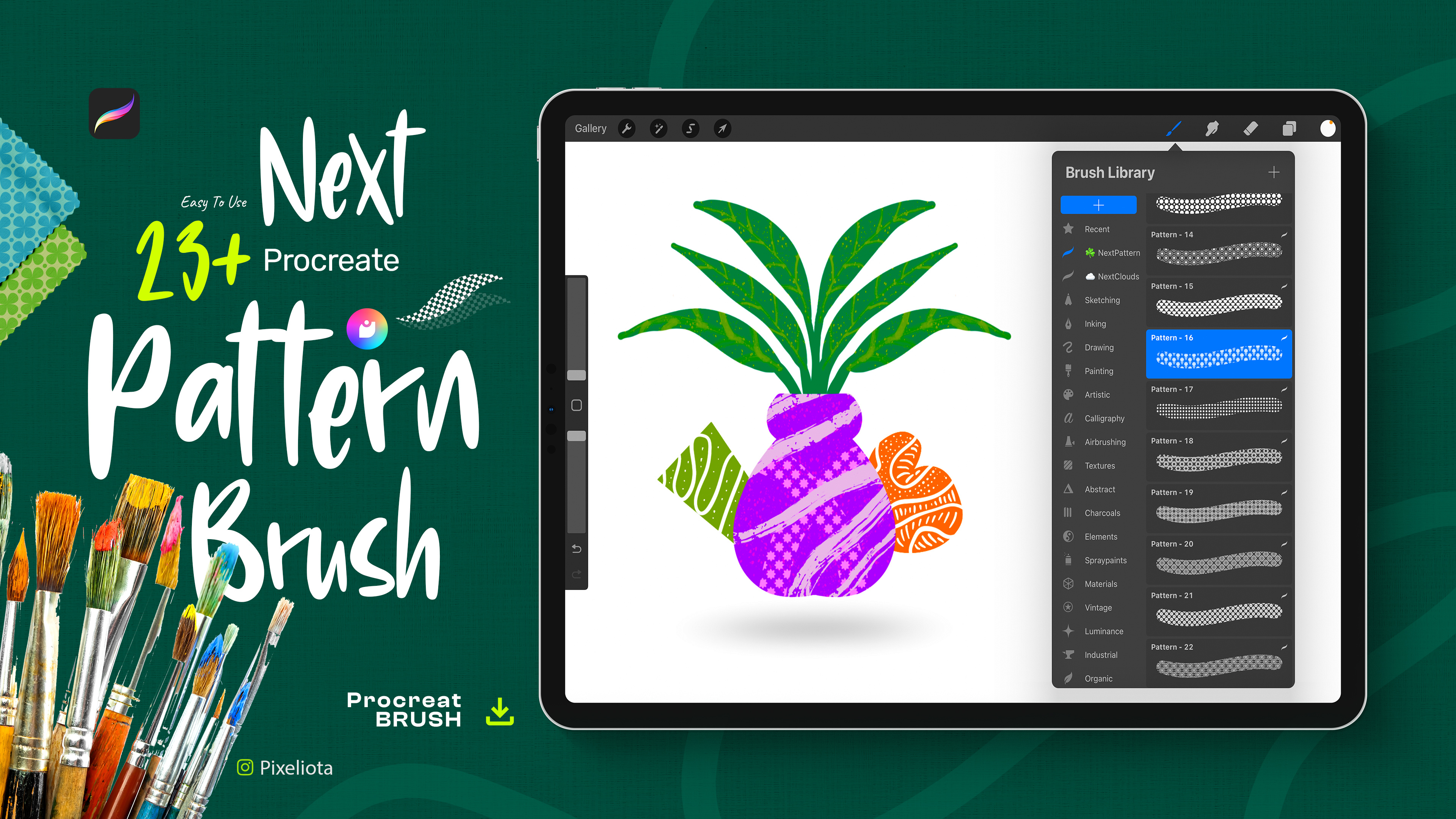 Next Pattern Brushes Set ✦ Free Procreate Brush drawing free graphic design pattern procreate procreate brush