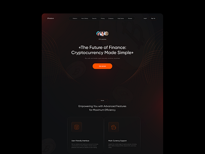 Crypto platform web design branding design e commerce illustration ui ux web webpage website