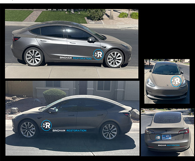 Tesla Vehicle Vinyl Logo and Letting branding design graphic design illustration illustrator logo logo lettering photoshop print production typography vector vehicle vinyl wrap vinyl signage