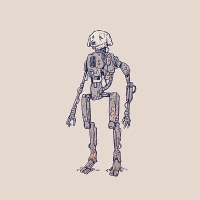 Inktober day 23: Rust art cartoon character character design design dog drawing illustration inktober robot