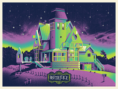 Beetlejuice beetljuice dan kuhlken design dkng dkng studios halloween home house illustration nathan goldman poster vector