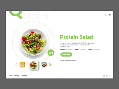 Q-Kitchen Salad Bar branding stockholm uxdesign ui ux wahidsadiq web design