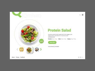 Q-Kitchen Salad Bar branding stockholm uxdesign ui ux wahidsadiq web design