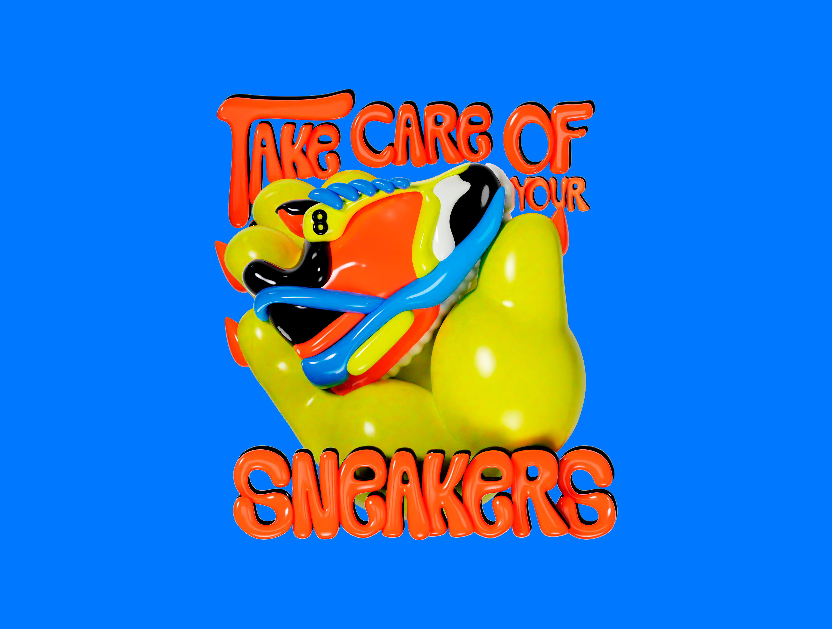 TAKE CARE OF YOUR SNEAKERS 3d blender branding character design design fashion graphic design illustration ui
