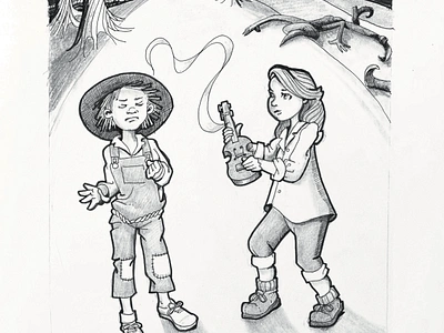 Illustrations for Hazel and the Magic Violin childrens book illustration ink inktober2024 pencil