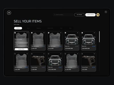 Dark Market Platform dashboard design game game interface gaming gta v interface market marketplace platform store ui ux web website