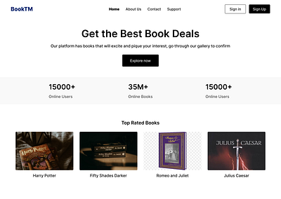 Book Homepage Website ui