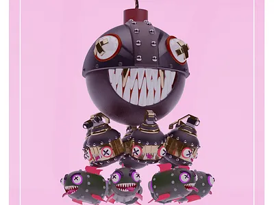 Bo-bombs 3d 3d artwork 3d character 3dmodeling artwork bombs character character design cinema 4d modeling