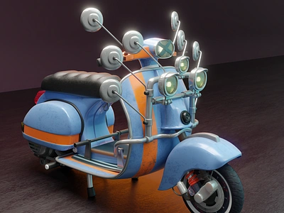 Cool ride! 3d 3d artwork 3d model 3d modeling artwork blender classic cycles design model motocycle vespa