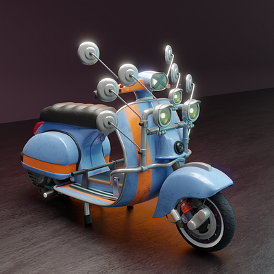 Cool ride! 3d 3d artwork 3d model 3d modeling artwork blender classic cycles design model motocycle vespa