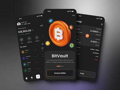 Cryptocurrency wallet app design app appdesign crypto design figma money ui uiux user wallet