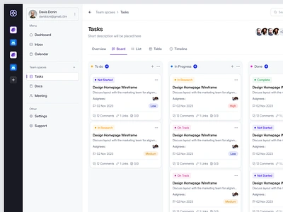 Task Management Saas Web App - Board Task activity dashboard b2b collaboration dashboard dashboard design kanban product design project saas task task list task management task management saas team to do dashboard tool tracking uiux web app web design