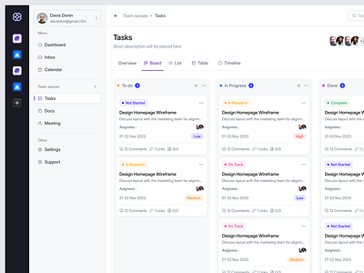 Task Management Saas Web App - Board Task activity dashboard b2b collaboration dashboard dashboard design kanban product design project saas task task list task management task management saas team to do dashboard tool tracking uiux web app web design