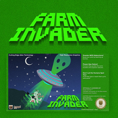 Cover Art for Farm Invader alien commission cover art cover artwork design freelance work game art graphic design graphic designer illustration vector vector art