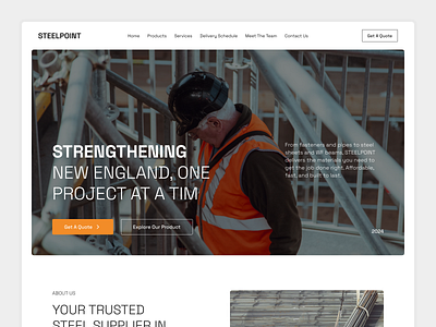 STEELPOINT - Metal Distribution and Steel Fabrication barkahlabs bold style clean construction delivery services fabrication home page landing page material metal metal fabrication steel steeldistribution ui design uiux web web design website