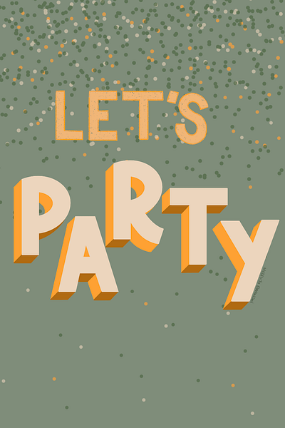 Peachtober 2024 Day 23: Party illustration peachtober typography