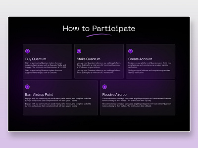 Airdrop Website - Participation Prcess airdrop design grid landing page ui uiux