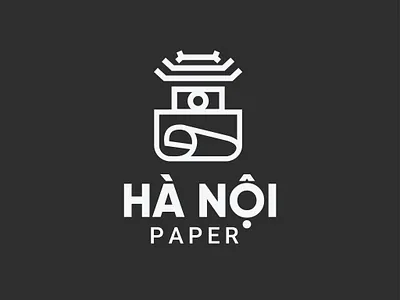 HÀ NỘI PAPER | LOGO DESIGN & BRAND IDENTITY black branding design ghim graphic design hanoi hà nội hà nội paper illustration khue van cac logo paper pin stationary typography white