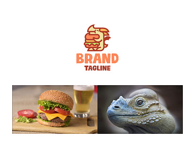 Hamburger Dragon ready-made logo for sale 3d anhdodes animation branding design graphic design illustration logo logo design logo designer logodesign minimalist logo minimalist logo design motion graphics ui