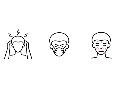 dehydration icons complexion dehydration headaches icons lineart poor skin weak immune system