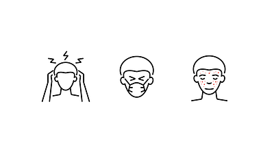 dehydration icons complexion dehydration headaches icons lineart poor skin weak immune system